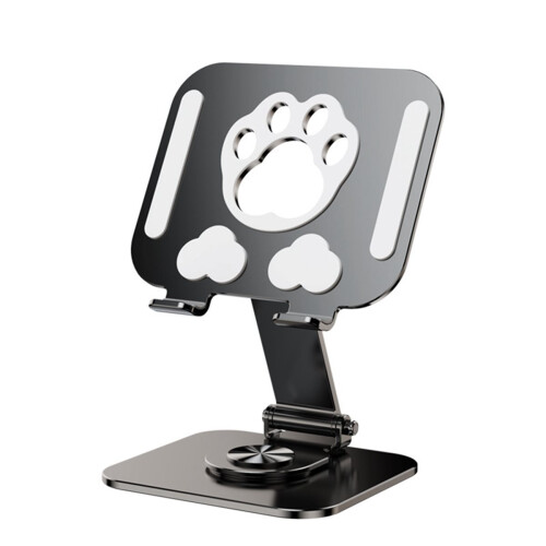 Multifunktionstelefon Tablet Bordstativ 360 Roterende Foldbar Holder til Live Streaming Tablets Smartphone Sort