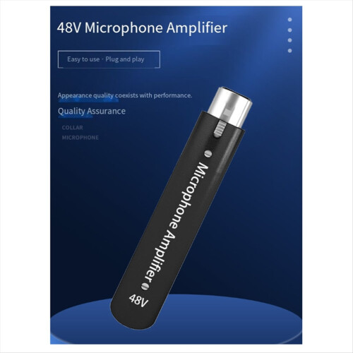48V Wired Microphone Amplifier Dynamic Microphone Plug and Play Preamplifier Stage Speech 28DB High Gain 1
