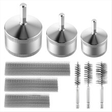 Conjunto profissional de limpeza de tubos de cobre, 3 peças, 1/2, 3/4 e 1 polegada, com escova de limpeza. Ferramenta profissional para encanador.