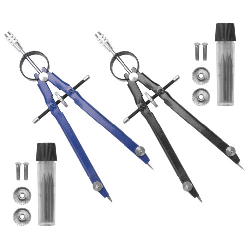 Professional Compass with Lock, for Geometry, 6inch Spring Bow Compass, Precision Math, Drafting Drawing (2 Pack) 1