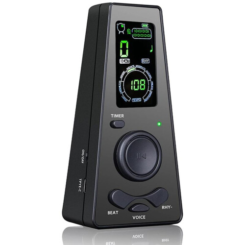Elektronisk metronom digital universal för piano gitarr fiol trumma, svart