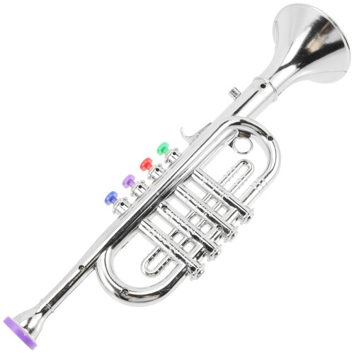 Children'S Musical Instruments Stage Performance Props Four-Tone Trumpet (Basic Board) Silver 2