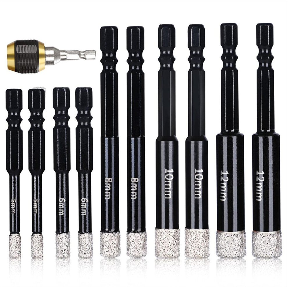 11Pcs Diamond Drill Bits Set For Ceramic Marble Tile Stone Glass Porcelain Hard Materials Core Fast Dry Drilling 4851698686504