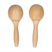 Maraca di faggio, strumento a percussione, coppia di maracas in legno per strumenti musicali 1