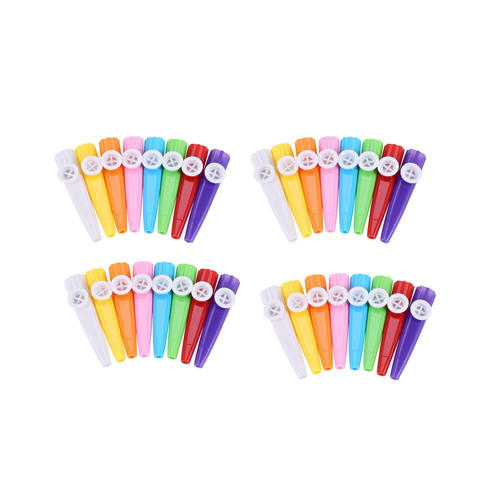 96 Pieces Plastic Kazoos 8 Colorful Kazoo Musical Instrument, Good Companion For Guitar, Ukulele, Violin (96 Pieces) Red/Yellow/White