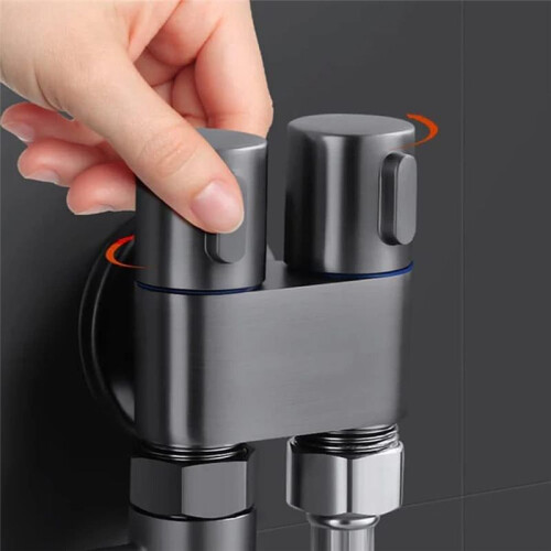 Mini robinet multifonction en laiton, double commande 1 entrée/2 sorties, pour lave-linge et WC - C 1