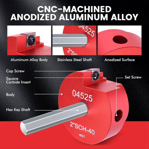 8Pcs PVC Pipe Reamer Kit , Fitting Saver, Socket Fit for Standard 1/2inch Drill Tool 1