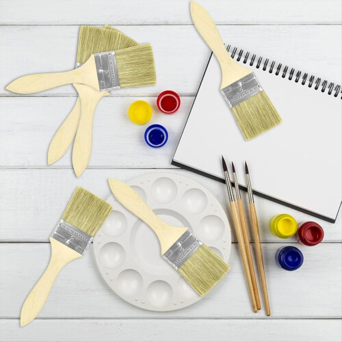 Pacote com 120 pincéis de cerdas finas de 5 cm (2 polegadas) para pintura, verniz e tingimento de madeira. 1