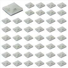 Suporte autoadesivo de plástico para feixe de fios, base de montagem para abraçadeiras de 3 mm, pacote com 200 unidades.