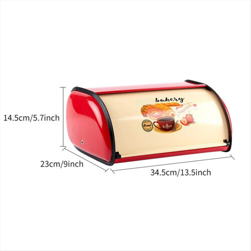 Metal Bread Box Roll Top Bin Storage Holder Container Keeper Organizer for Kitchen Counter 1