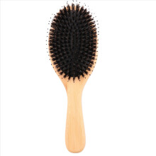Hair Brush Boar Bristle with Nylon Pins Bamboo Paddle Detangler Detangling Adding Shine Brushes Daily Use for Conditioning Improve Texture