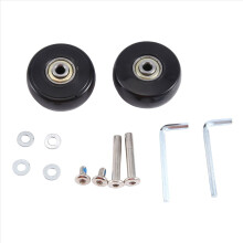 Set van 2 vervangende wielen voor koffers (50x22 mm), PU zwenkwielen met koolstofstalen lagers, reparatieset.