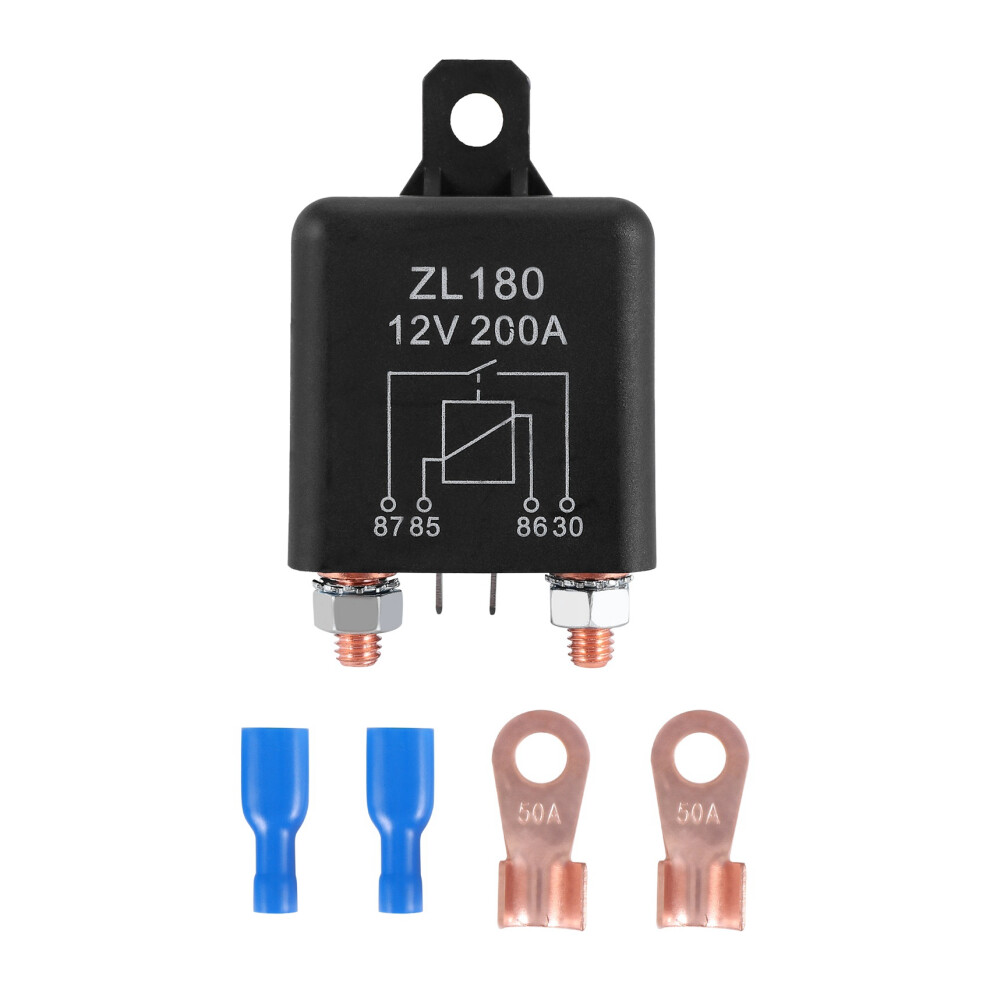 12V 200A Relay Car Truck Engine Automobile Boat Starter Heavy Duty Split Charging Zl180 With 2 Pin Footprint + Terminal - [1 Set] 4851698604447
