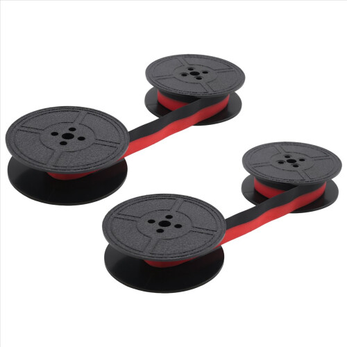 2Pack Typewriter Ribbon Twin Spool Red and Black Replacement Pack for Most 2