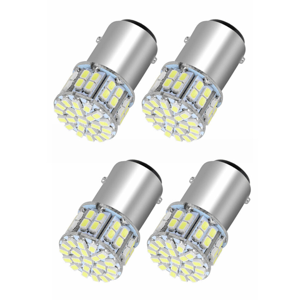 4Pcs 6000K 1157 50Smd Tail Brake Led Lights Bulb Bay15d 12V White 4851698616488