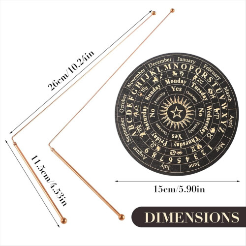 Copper Dowsing Rods - 2PCS Divining Rods+Dowsing Pendulum + Divination Mat- Water, Treasure, Buried Items Etc 2