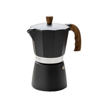 Cafetera moka de 3 tazas, cafetera espresso, herramienta cubana para el hogar y la oficina (150 ml, negra)