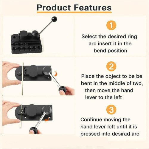 Ring Bender Tool Kit with Adjustable Dies - Precision Wire Bending for Spoon Rings, Soft Jewelry Making Copper 2