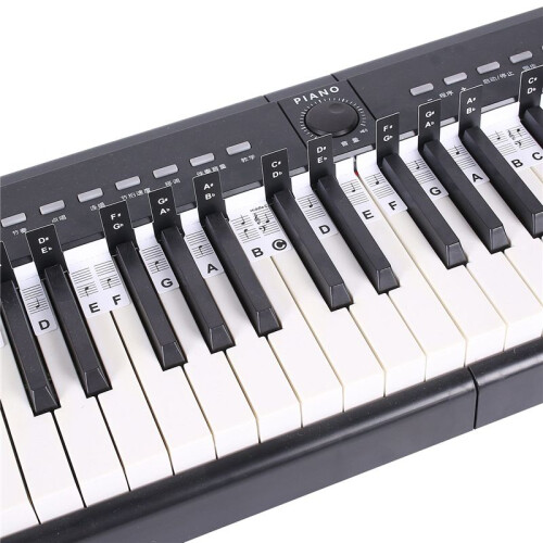 2 PCS 88 Keys Removable Piano KEY Labels Keyboard Stickers Notes Marker for Beginners Students Black+White 1