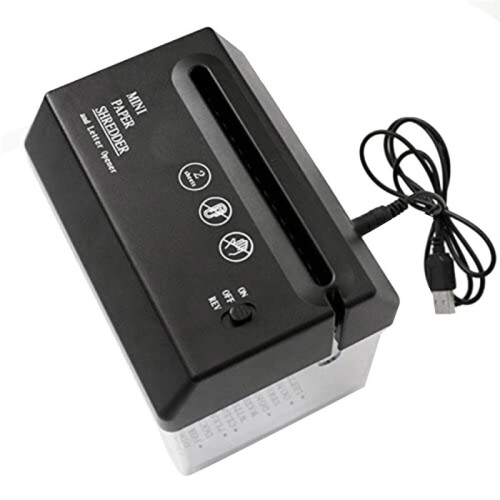 Distruggidocumenti elettrico portatile con batteria USB, strumento per tagliare documenti per casa e ufficio 1