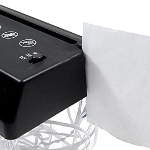 Distruggidocumenti elettrico portatile con batteria USB, strumento per tagliare documenti per casa e ufficio 2