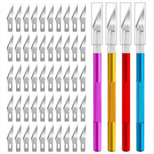 Kit com 74 Estiletes Exacto para Artesanato, incluindo 4 Lâminas e 70 Lâminas Sobressalentes para Arte, Scrapbooking e Estêncil.