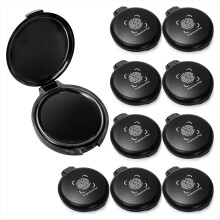 Set van 10 vingerafdruk-inktkussentjes, mini zwarte duimafdrukstempelkussentjes, gemakkelijk te wassen, draagbare set