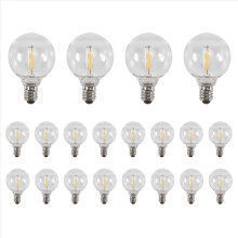 20 lampadine di ricambio a LED G40 con attacco a vite E12, infrangibili, per luci solari a stringa calde