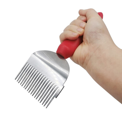 Uncapping Forks Honey Fork Needle Cutter Scraper Beekeeping Tools Stainless Steel with Plastic Handle Red 2