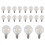 20 Pcs G40 LED Replacement Light Bulbs E12 Screw Base Shatterproof Globe for Solar String Lights Warm 3