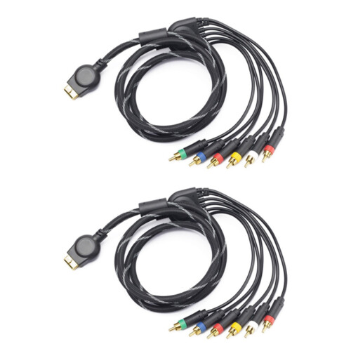 2X Suitable for PS2/ Component Cable 1.8M Suitable for PS 2/3 High Resolution Game Cable Accessories