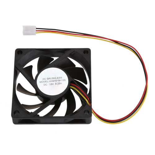 2x intern 12V 3-bens CPU-blæser køler til pc 70x70x15mm 1