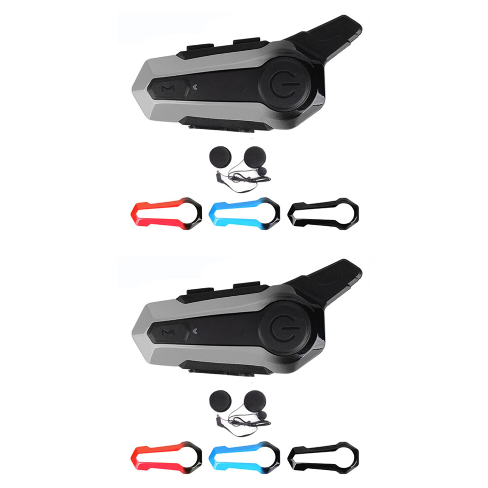 2X Motorcycle Bluetooth Helmet Intercom Universal Interphone Headset With Noise Reduction For Full Helmet 3 Color Frame 4852609120339