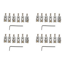 24 rullställssadlar med tremolo och skiftnyckel för Strat Tele elgitarr, kromfärgad