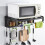 Living And Home 2-Tier Wall-Mounted Microwave Shelf Spice Rack with 10 Hooks 1