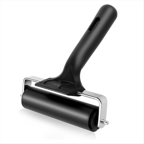 Thinp Rubber Roller,Brayer Rollers for Crafting 3.74inch Roller Black Printing Inking and Stamping