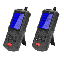 2X Luftkvalitetstester CO2 TVOC-måler Temperatur- og fugtighedsmåler Kuldioxidmonitor med LCD-skærm