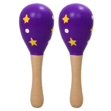 Lot de 2 maracas en bois, instrument de musique pour enfants