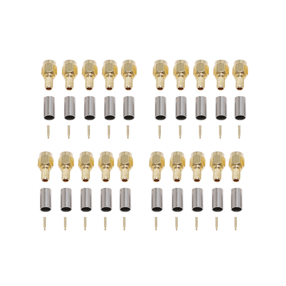 20Pcs Sma Male Plug Coaxial Connector Crimp For Rg58 Rg142 Rg400 Lmr195 Rg223 4853252766530