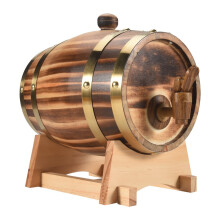 Oak Barrel, 1.5 L / 3 Storage Barrel Built-in Foil Liner to Store Your Own Whiskey, Beer, Wine, Bourbon, Brandy,C