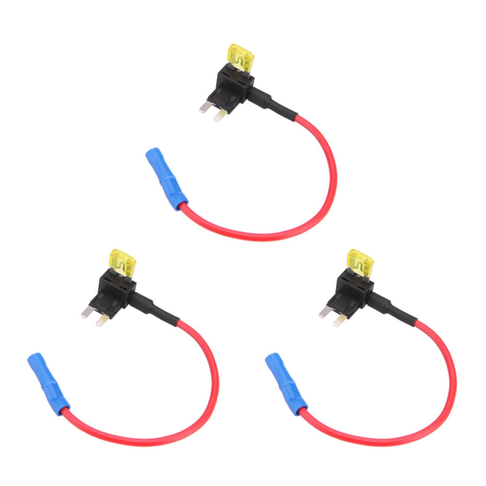 3X 2-Insert Blade Fuse Adapter Voltage Tap For Automotive Fuses Att Mini Low Profile Black 4853252761252