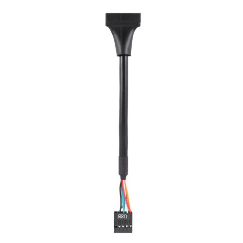 2x sort USB 2.0 9-bens hunstik til USB 3.0 20-bens hanstikkabeladapterstik 2