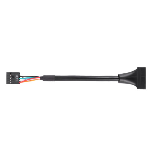 2x sort USB 2.0 9-bens hunstik til USB 3.0 20-bens hanstikkabeladapterstik 1