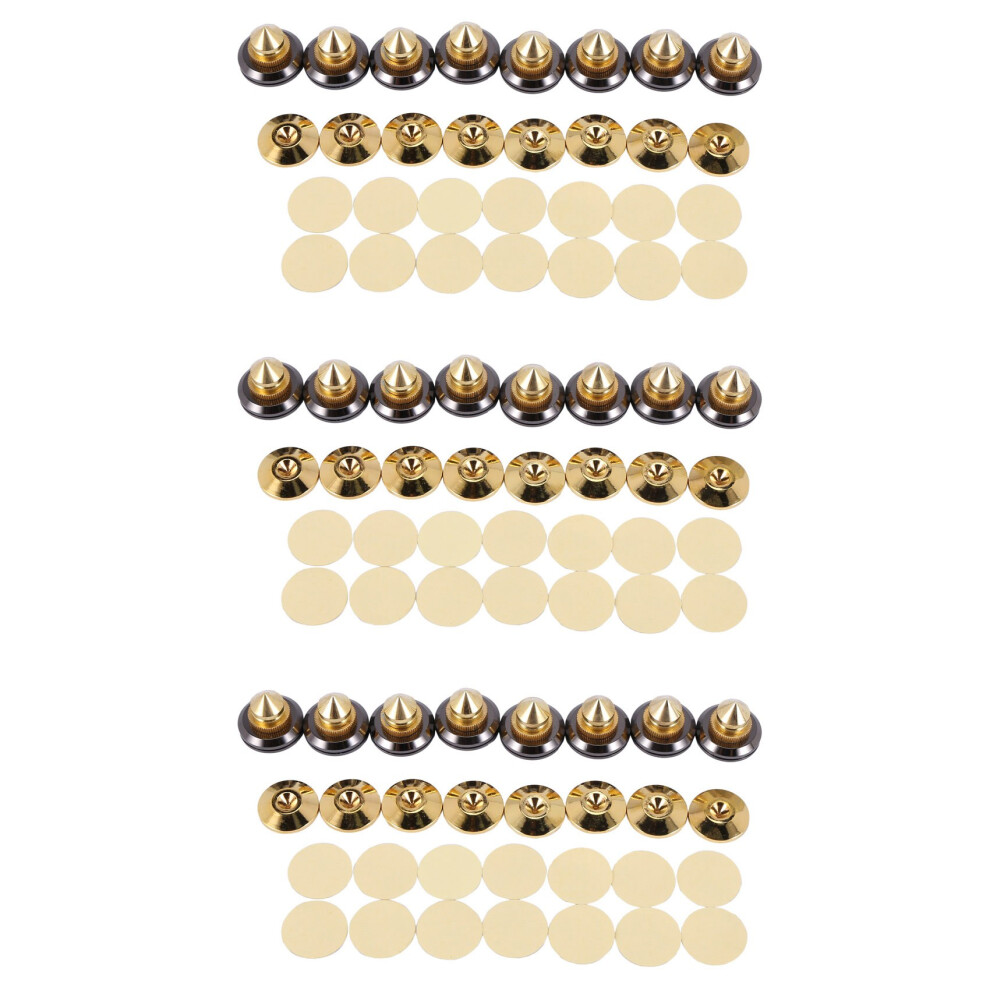 24 Set -Plated Speaker Spikes, Speaker Stands Cd Audio Subwoofer Amplifier Turntable Isolation Feet Golden 4853252769487