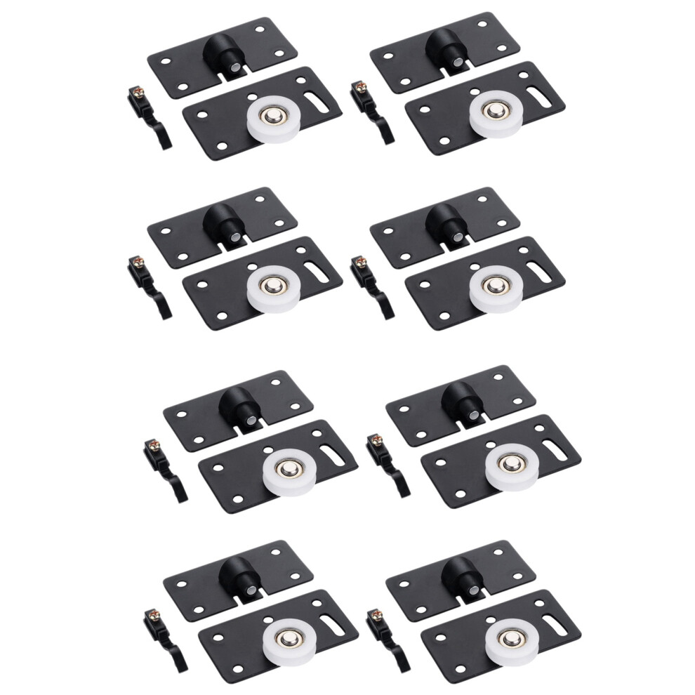 8Pcs/Set Iron Wardrobe Door Wheel Cabinet Wheel Cabinet Sliding Door Roller Set Drawer Door Pulley 3.3X1.8x0.1inch 4853252778908
