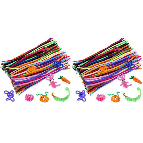 400 unidades de limpadores de cachimbo de cores sortidas, haste de chenille, 6 mm x 12 polegadas, para artesanato e decoração DIY.