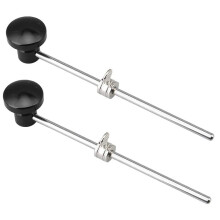 2x Basdrumklopper, aluminium voetpedaal met siliconen kop voor drumonderdelen, percussie-instrument (zwart)