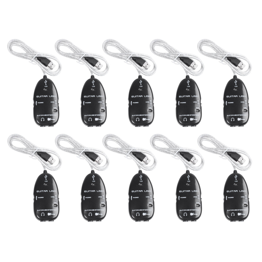 10X Guitar To Usb Interface Link Cable Adapter /Pc Recording Cd Studio Laptop 4853252764628