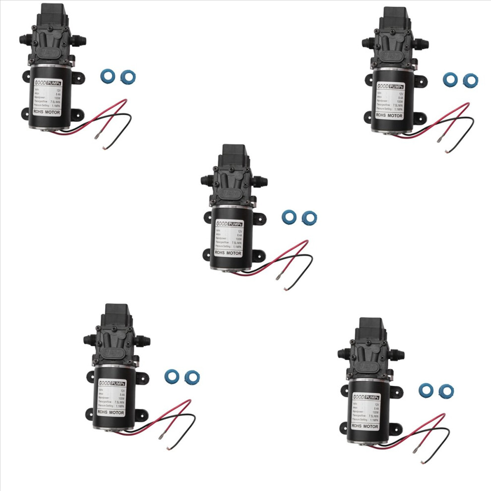 5X 12V 100W High Pressure Self Priming Water Pump 160Psi 8Lpm Caravan Camping Boat 4853252786842