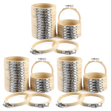 60 stuks 3 inch bamboe borduurringen, ronde houten ringen voor kunst, handwerk en naaien.